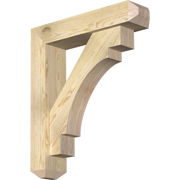 Ekena Millwork Merced Craftsman Rough Sawn Bracket w/ Offset Brace, Douglas Fir, 6"W x 26"D x 30"H BKT0604X26X30MRC04RDF - main
